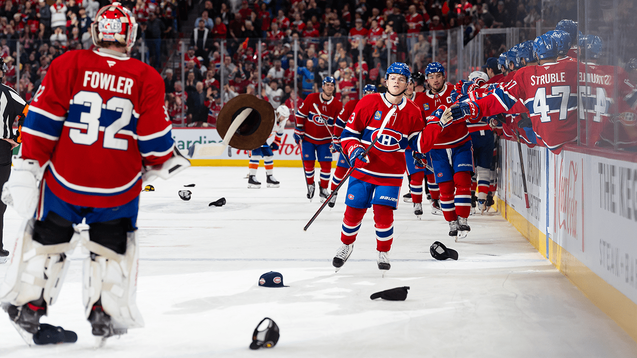 Caufield's third NHL hat trick