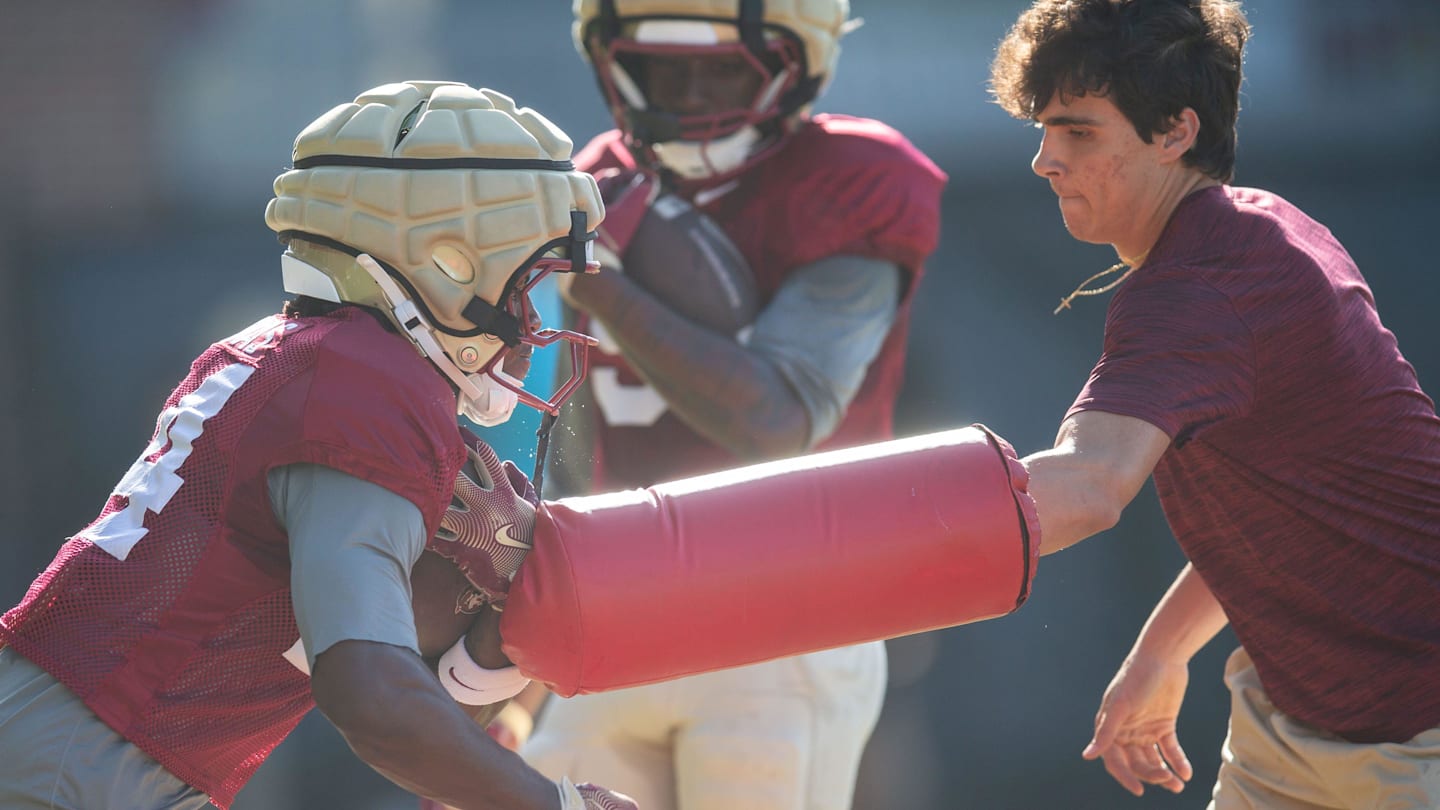The Florida State Seminoles football team practice for the upcoming season Thursday, April 9, 2026.