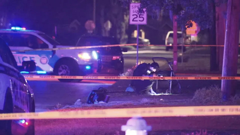 Orlando police officers responded to Bethune Drive late Sunday night after reports of a shooting near Columbia Street.