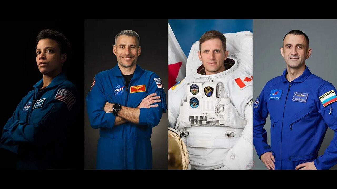 NASA astronauts Jessica Watkins, left, and Luke Delaney, Canadian Space Agency astronaut Joshua Kutryk, and Roscosmos cosmonaut Sergey Teteryatnikov are the newest crew set to go to the International Space Station. (NASA)