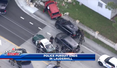 1 taken into custody after pursuit ends in crash near Lauderhill - WSVN 7News | Miami News, Weather, Sports