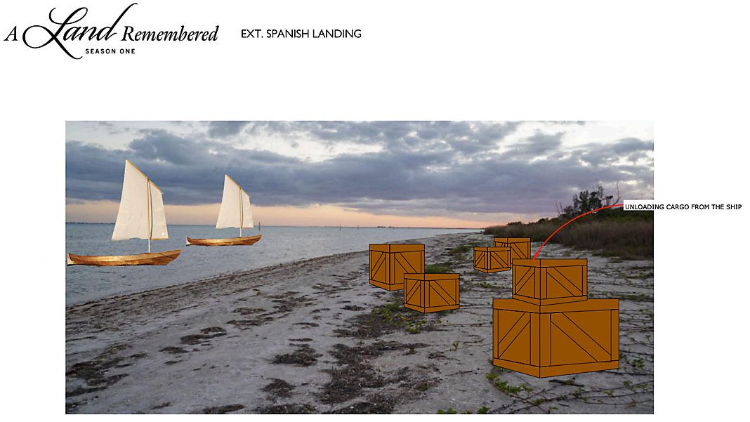 Artist rendering of set design for A Land Remembered, included in a yet-to-be-approved film permit