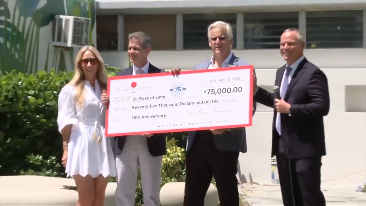Ansin Foundation donates $75K to St. Rose of Lima Catholic School in honor of its 75th birthday - WSVN 7News | Miami News, Weather, Sports