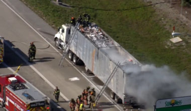 Crews put out truck fire on Sawgrass Expressway in Sunrise; southbound lanes back open - WSVN 7News | Miami News, Weather, Sports