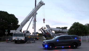 Clean up underway for fallen crane in Hialeah - WSVN 7News | Miami News, Weather, Sports