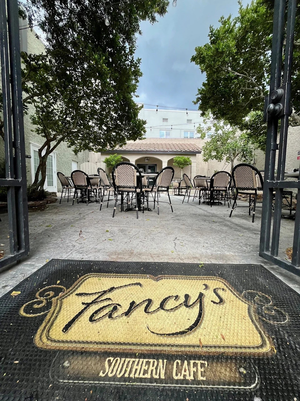 The outdoor garden area at Fancy's Southern Cafe in downtown Fort Myers is perfectly suited for weekend brunches.