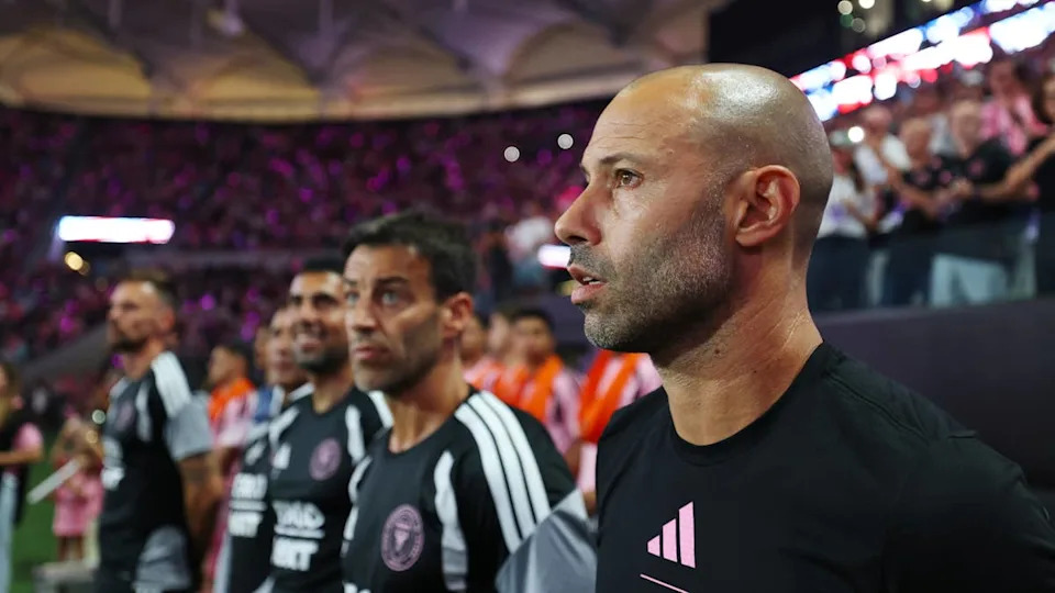 Javier Mascherano, Head Coach of Inter Miami, looks on prior to the MLS match between Inter Miami CF and Austin FC at Nu Stadium on April 04, 2026 in Miami, Florida. (Photo by Tomas Diniz Santos/Getty Images)Photo by Tomas Diniz Santos&sol;Getty Images