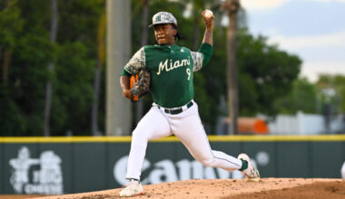 Miami falls 9-2 in series opener to Cal, as ace Rob Evans suffers injury