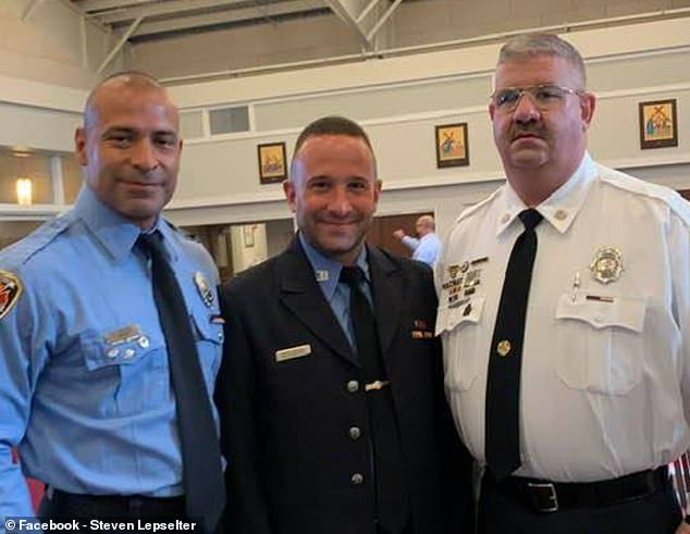 The devoted first responder (far right) worked as a firefighter and paramedic for the New York City Fire Department, according to his Facebook page