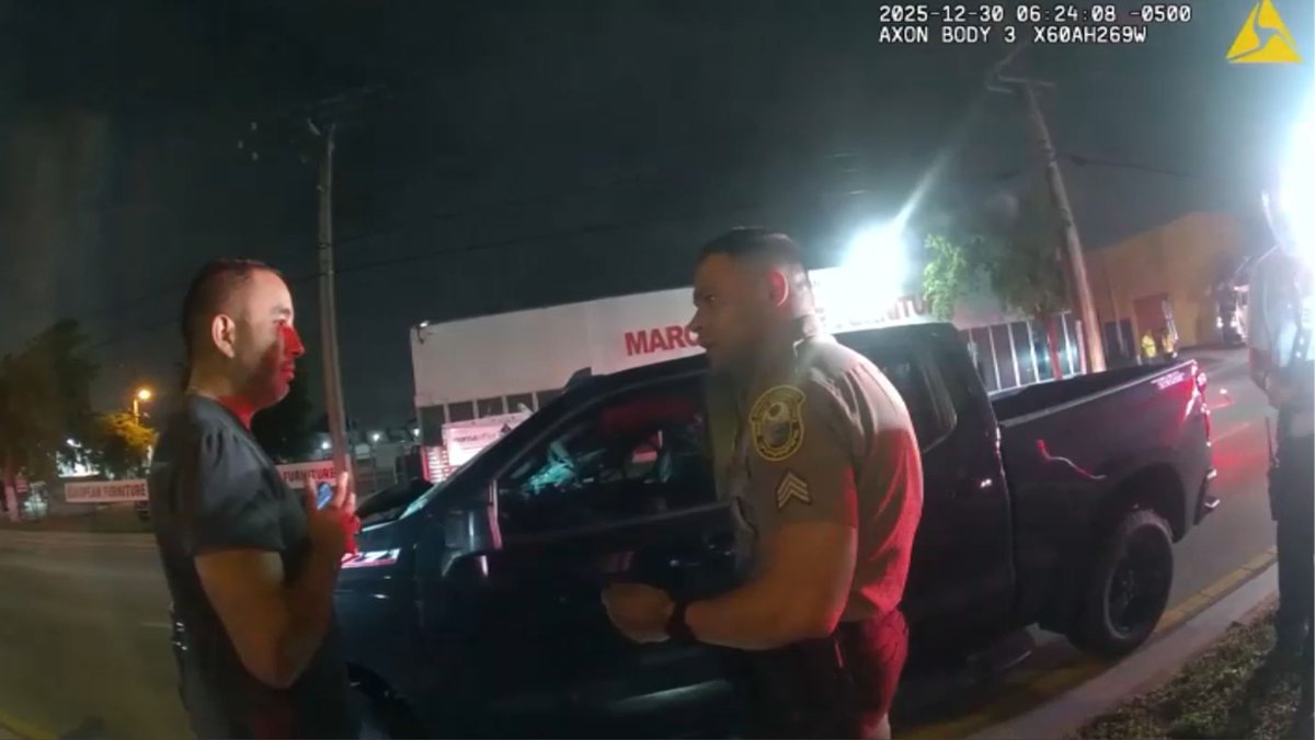 Bodycam shows Hialeah Police lieutenant’s DUI arrest after crash with trash truck – NBC 6 South Florida