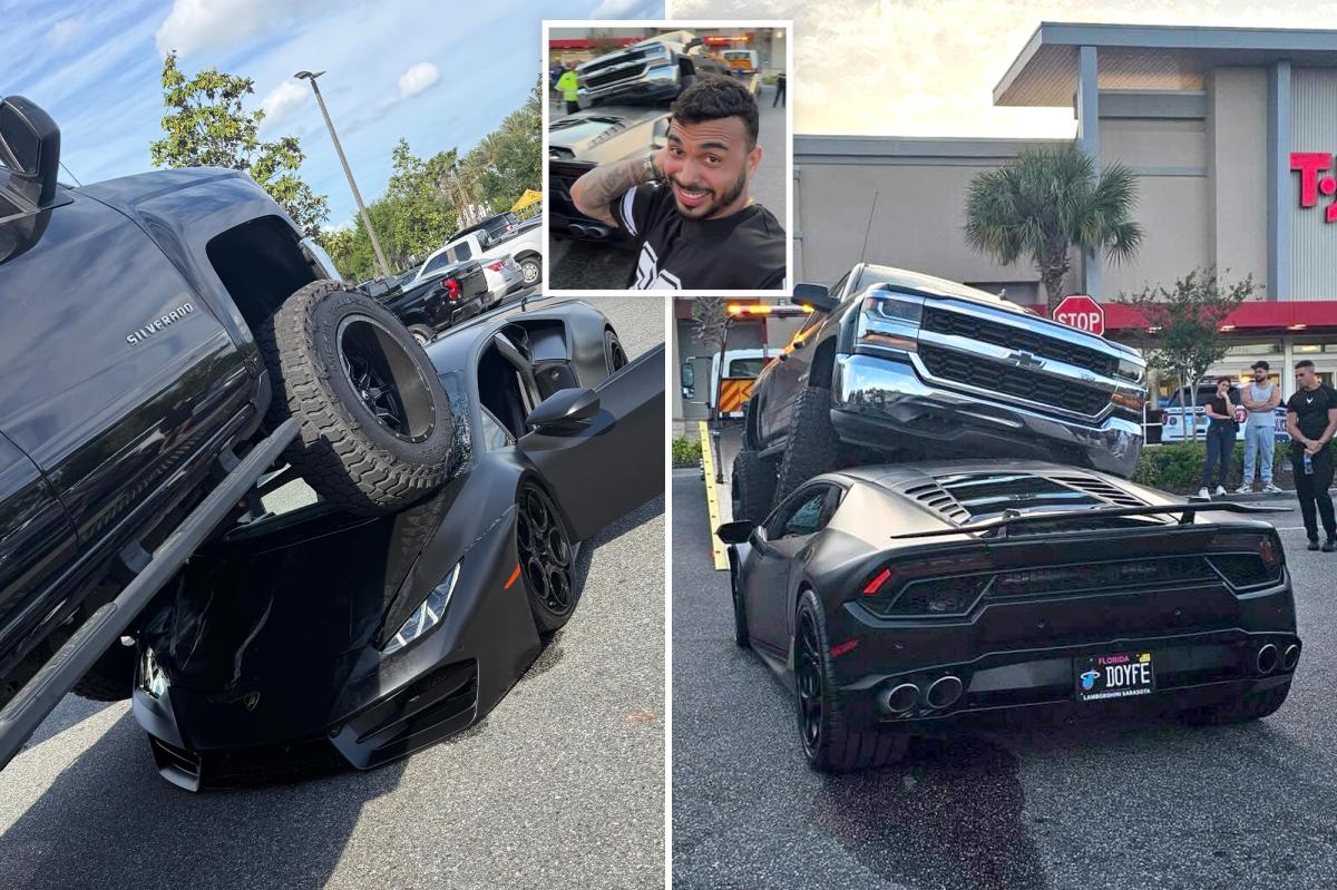 Florida pickup truck crushes $250k Lamborghini in shocking video