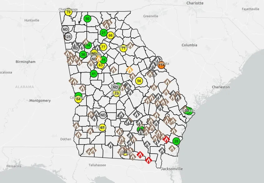 Georgia Fire Map, 4/24/2026