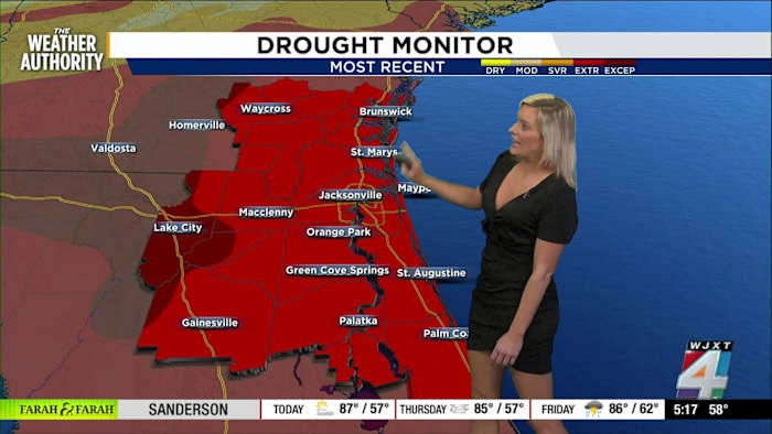 Jacksonville faces extreme drought, rising fire risk with minimal rain ahead this week