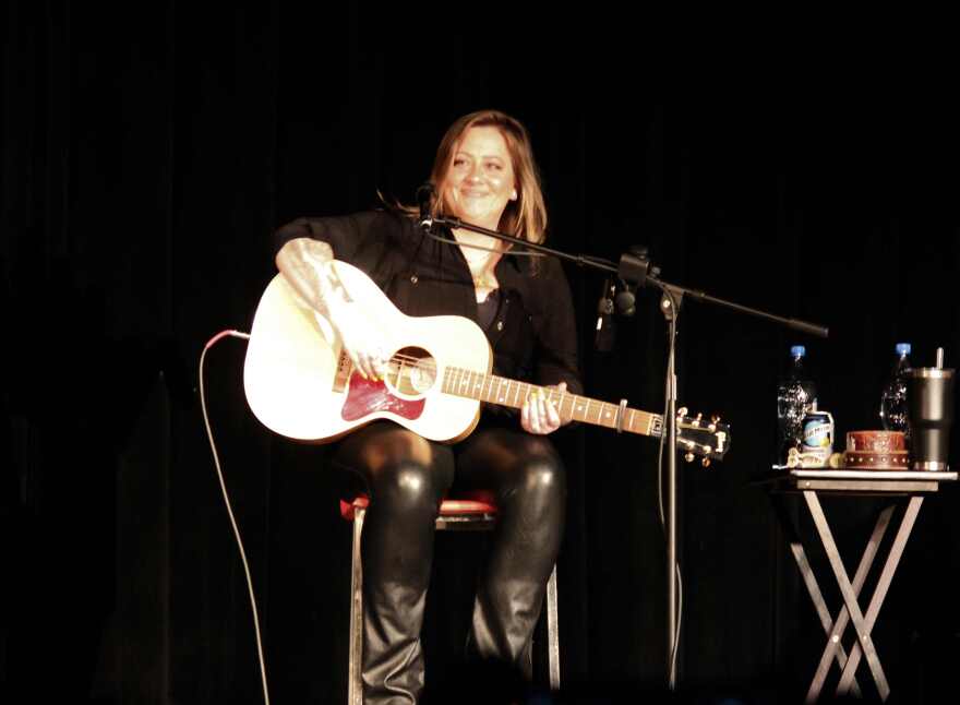 Singer-songwriter April Cushman performs during 'Song & Story' concert at the Alliance for the Arts.