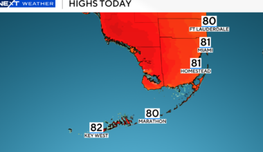 South Florida to see scattered showers Thursday as warm, breezy conditions continue across region