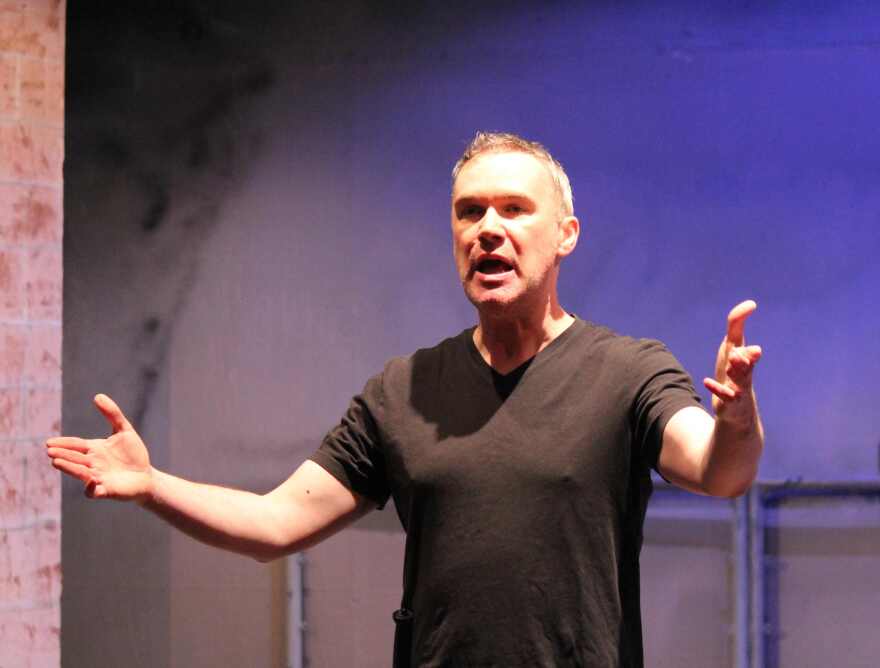 Ryan Adair as Brutus in the aftermath of Caesar's assassination.