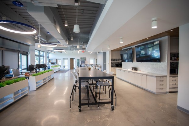 An inside look at The Exchange, a three-story mixed-use building with about 42,000 square feet of space in downtown Winter Garden. The building has a diverse mix of professional service firms, lifestyle tenants and destination retail operators. (Image courtesy of Foundry Commercial)