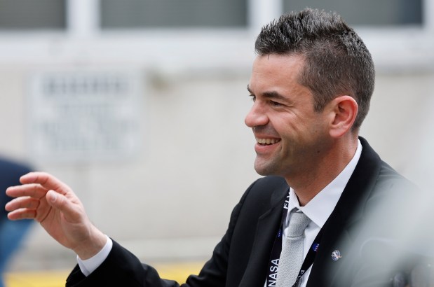 NASA Administrator Jared Isaacman smiles while waiting for the Artemis II crew walkout, on Wednesday, April 1, 2026. (Ricardo Ramirez Buxeda/ Orlando Sentinel)