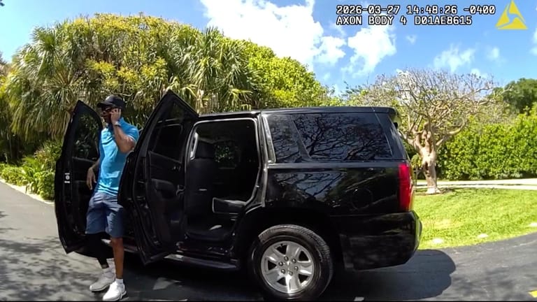 In this image from police body camera video released by...