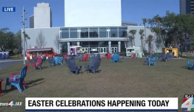 Jacksonville’s largest egg hunt returned at Riverfront Palooza downtown with more than 25,000 eggs