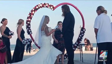 Jacksonville Beach wedding becomes viral moment during ‘Senior Skip Day’
