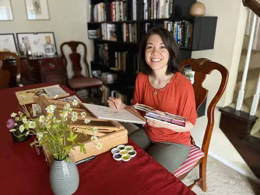 Rhythm & Blooms: Watercolors by Stephanie Trick” places the artist's work on display for the first time in the United States.