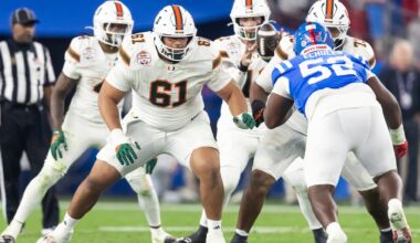 Miami OT Francis Mauigoa (Back) Attending Combine Medical Recheck