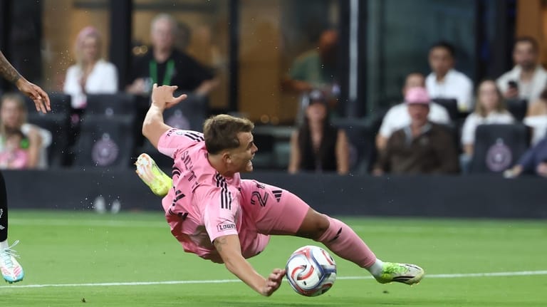 Inter Miami forward Mateo Silvetti falls in the first half...