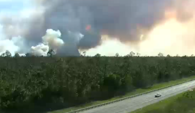 Evacuations underway as brush fire burns along I-75 in South Florida