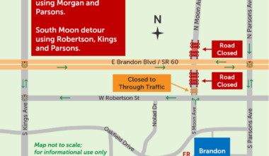 Moon Ave. Closed At Brandon Blvd. Starting On April 20