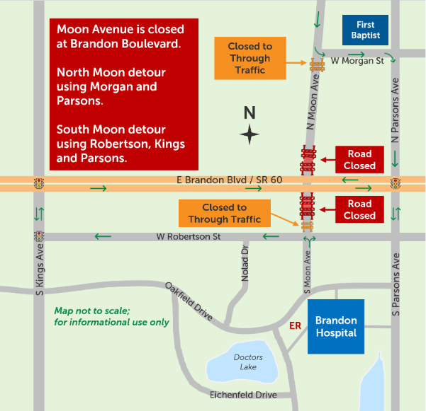 Moon Ave. Closed At Brandon Blvd. Starting On April 20