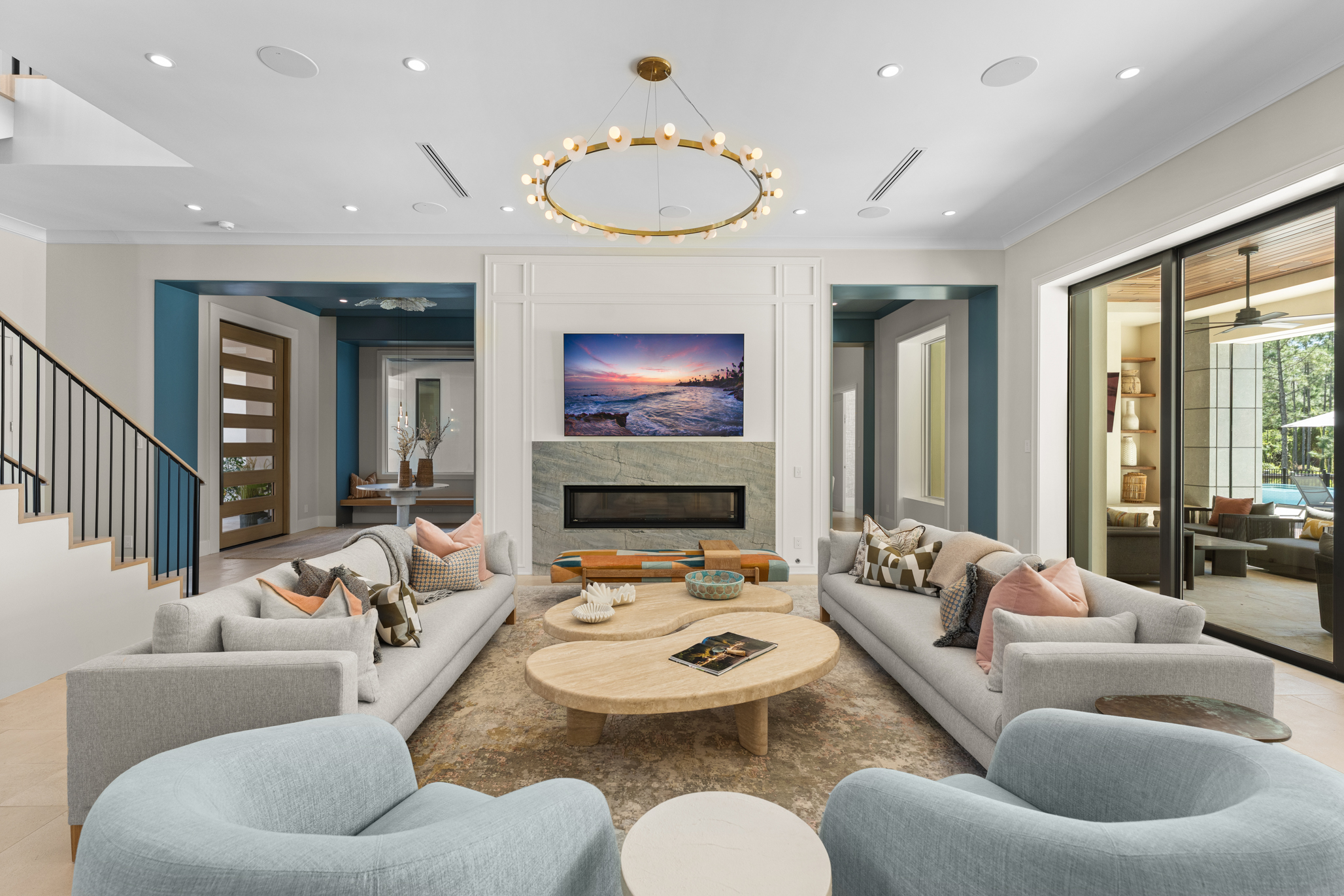 Jorje Design of Chicago curated the furnishings and art, which...