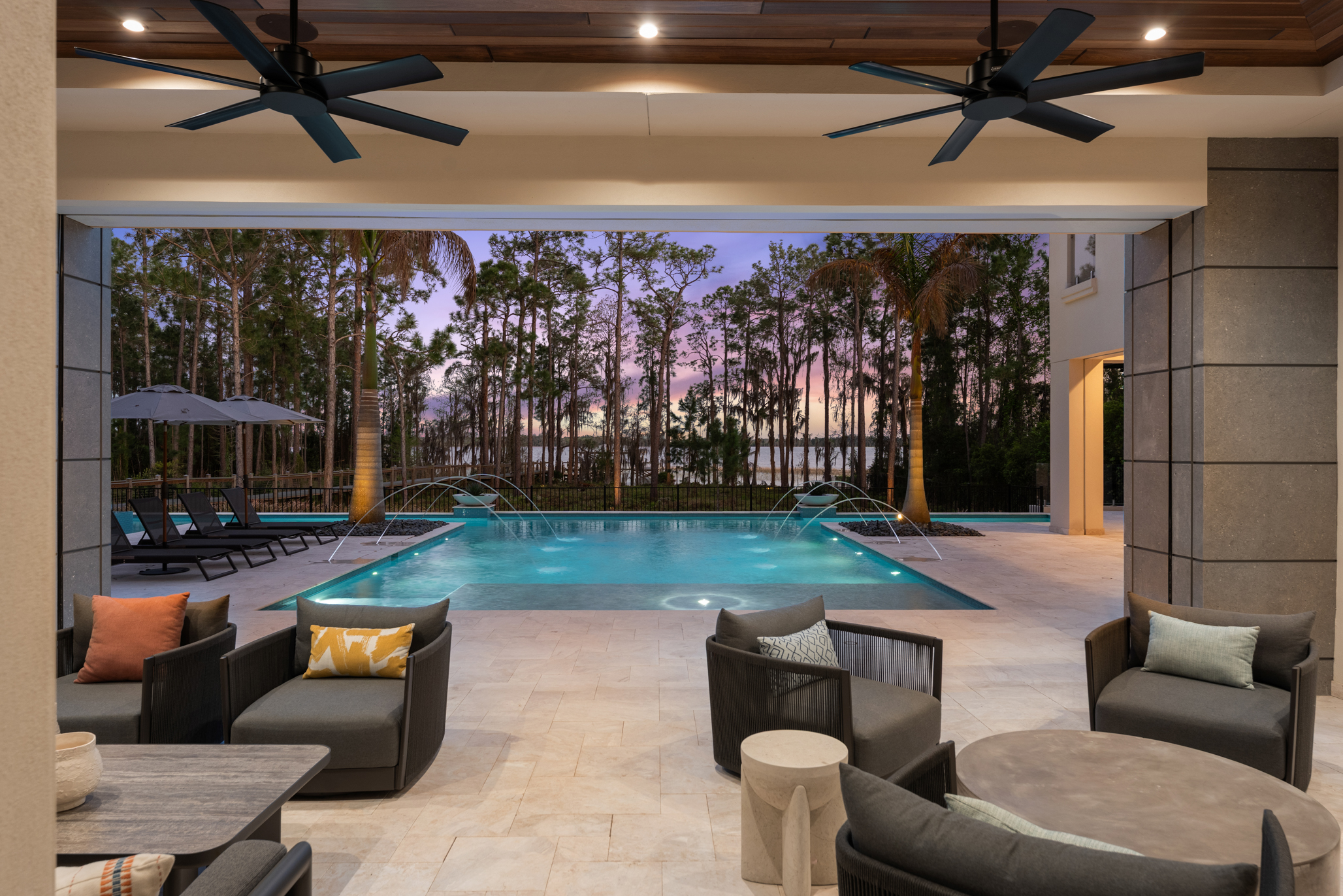 The covered lanai has retractable screens. (Photo by Ian Roth...