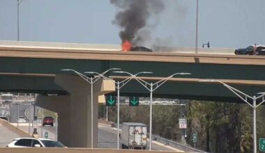Crews put out car fire on Florida's Turnpike off-ramp