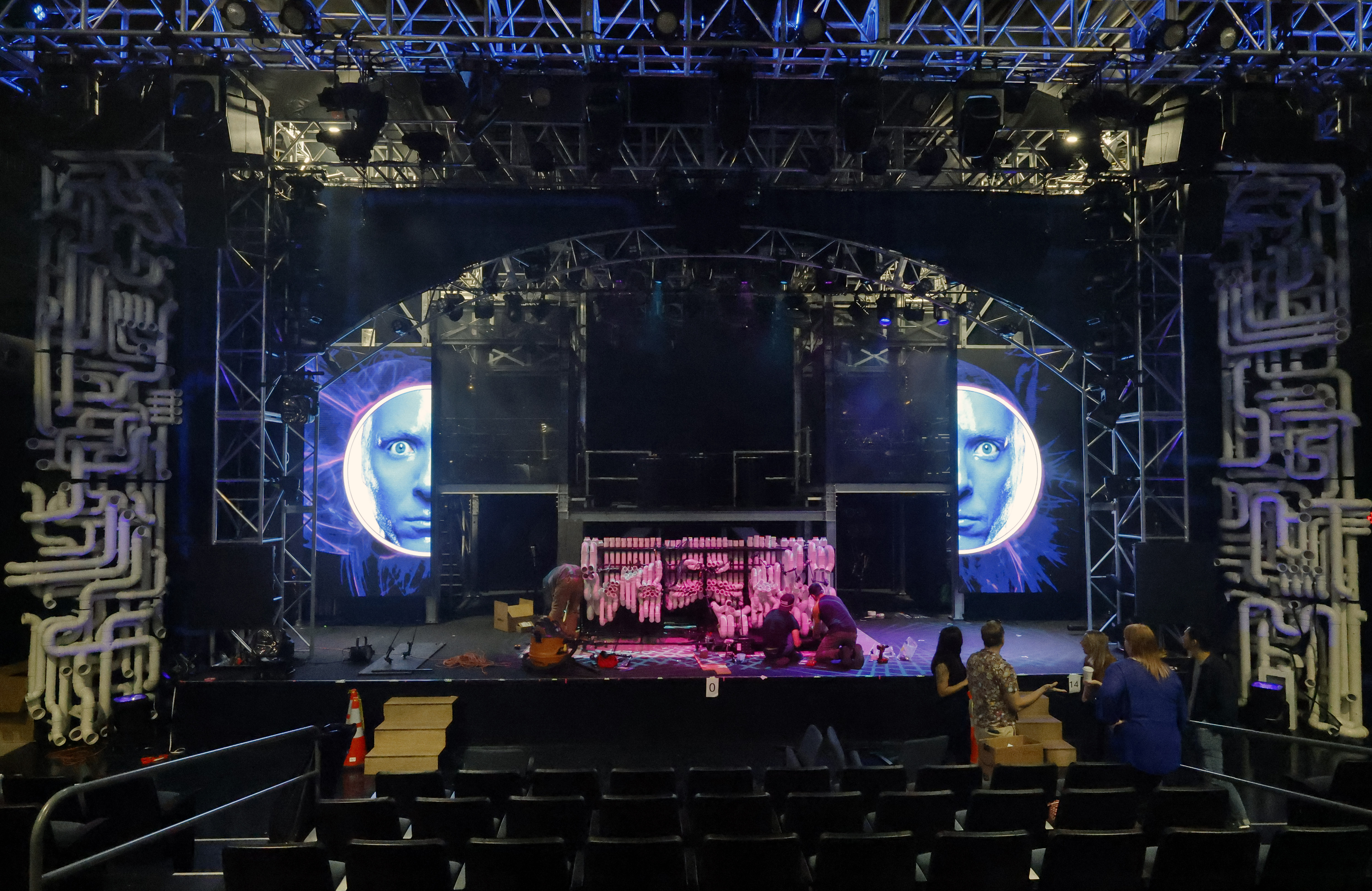 Blue Man Group shows are scheduled to start on May 1, at ICON Park. (Ricardo Ramirez Buxeda/ Orlando Sentinel)