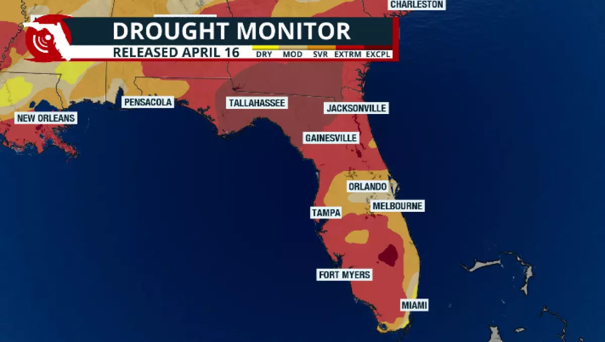 Drought monitor released on April 16, 2026 