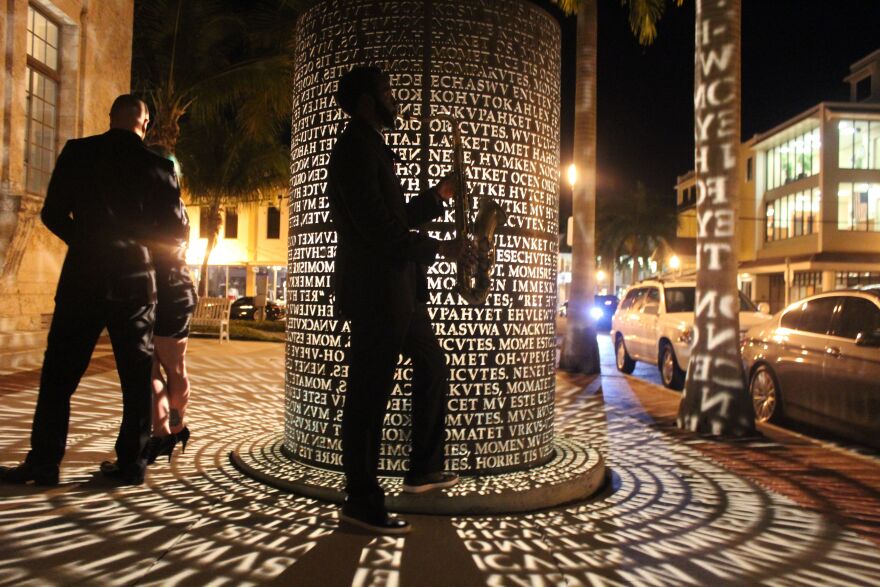 Photo op alongside 'Caloosahatchee Manuscripts' in 2019.