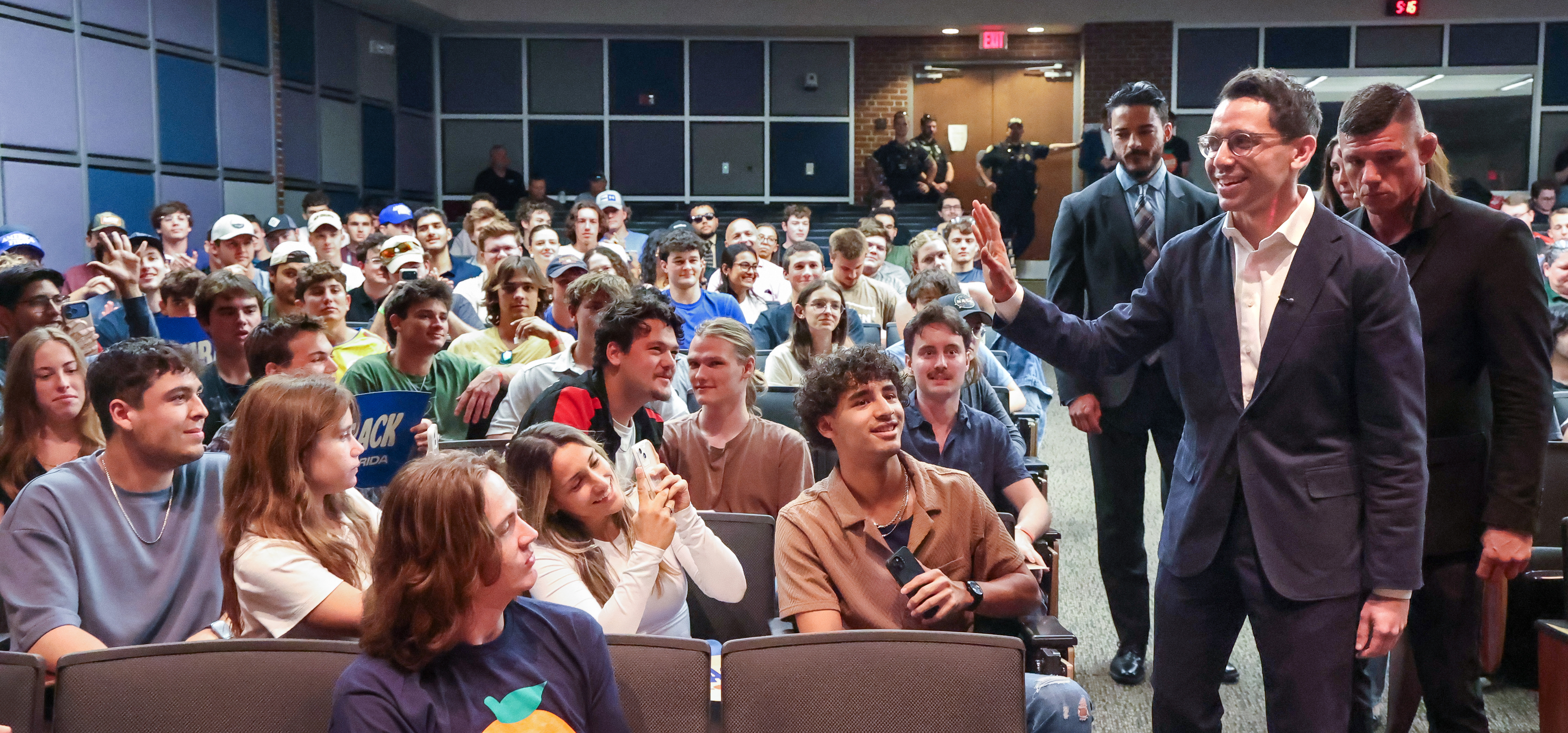 Florida Republican primary gubernatorial candidate James Fishback gets a cheering...