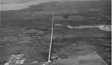 An aerial photo of Harney Point Road/Del Prado, looking south in Cape Coral.