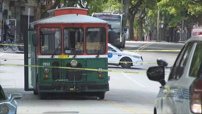 First responders rescue elderly cyclist pinned under trolly in Miami