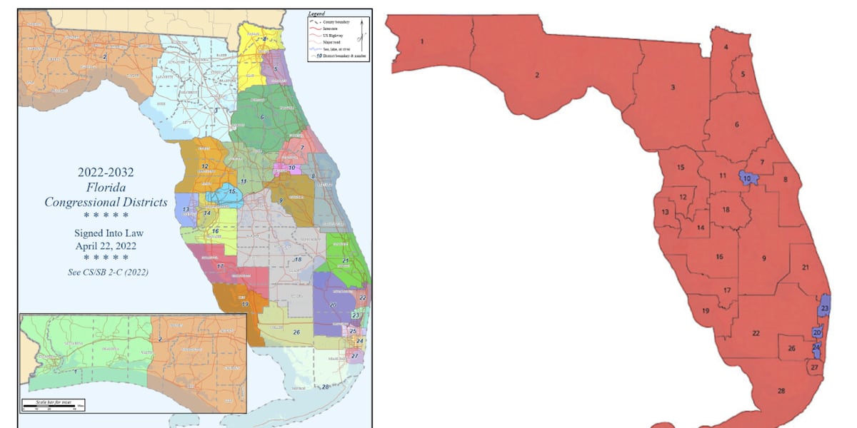 DeSantis submits new Florida congressional district map, which could flip 4 Democratic seats