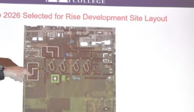Charles Riggs, an Illinois College associate professor of engineering, presents a potential development plan to City Council.