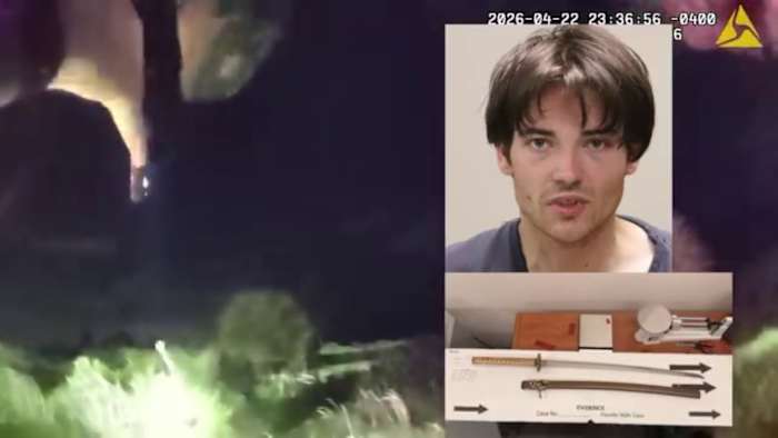Bodycam footage shows arrest of arson suspect in Florida
