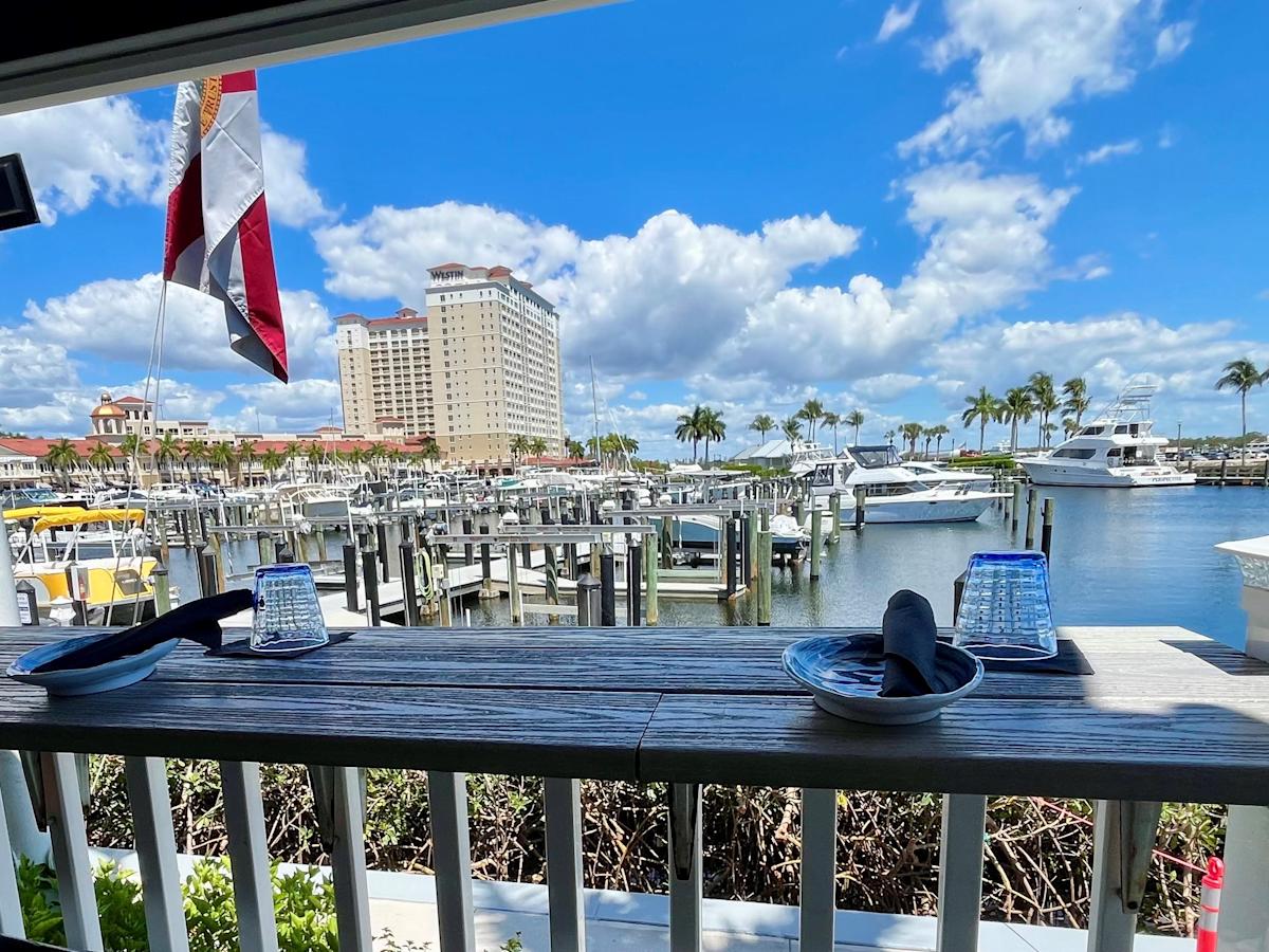 Bimini Basin Seafood &amp; Cocktails' signature drinks are served with a waterfront view.