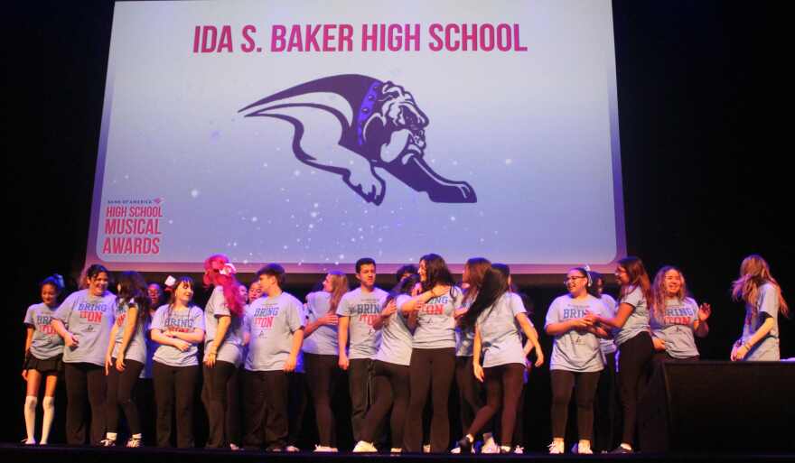 Ida S. Baker theater students at the 2025 High School Musical Theatre Awards at the Barbara B. Mann Performing Arts Hall.