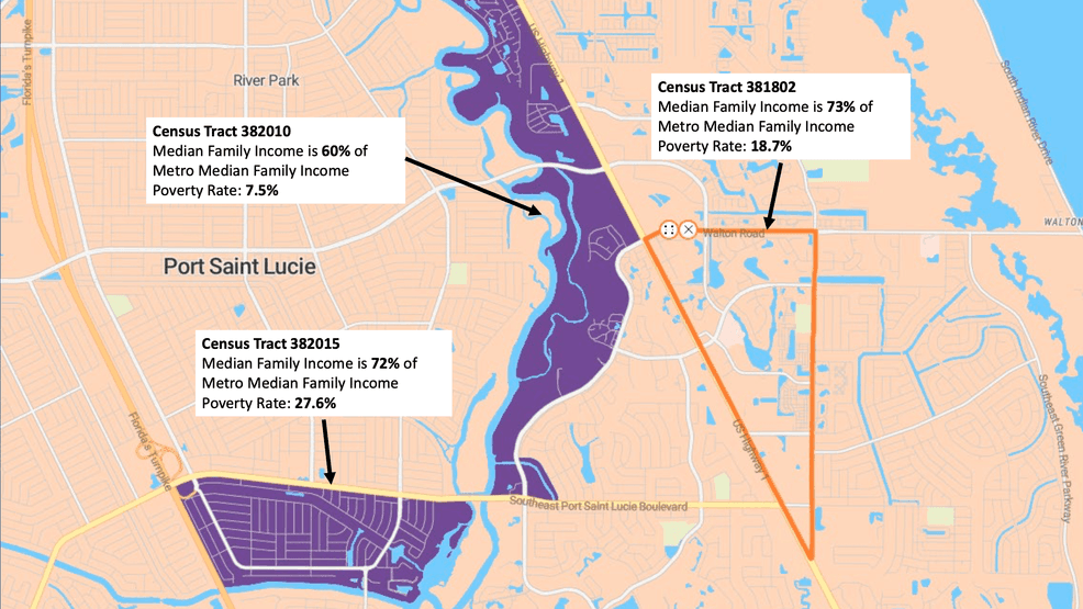 These are the three proposed "Opportunity Zones" Port St. Lucie is requesting from the Department of Housing and Urban Development (PSL)