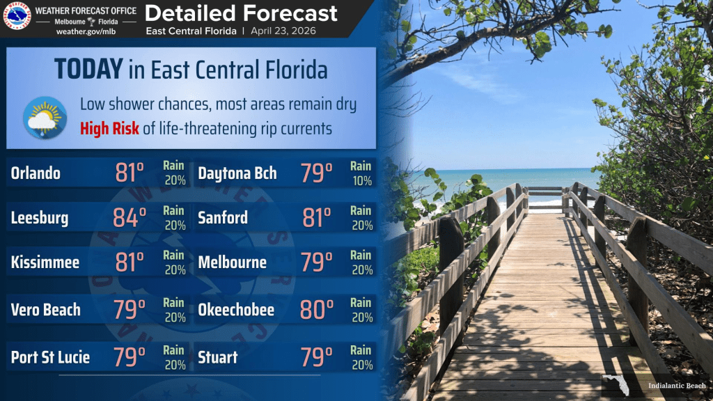 Central Florida will be mostly dry with a low chance for showers – Orlando Sentinel