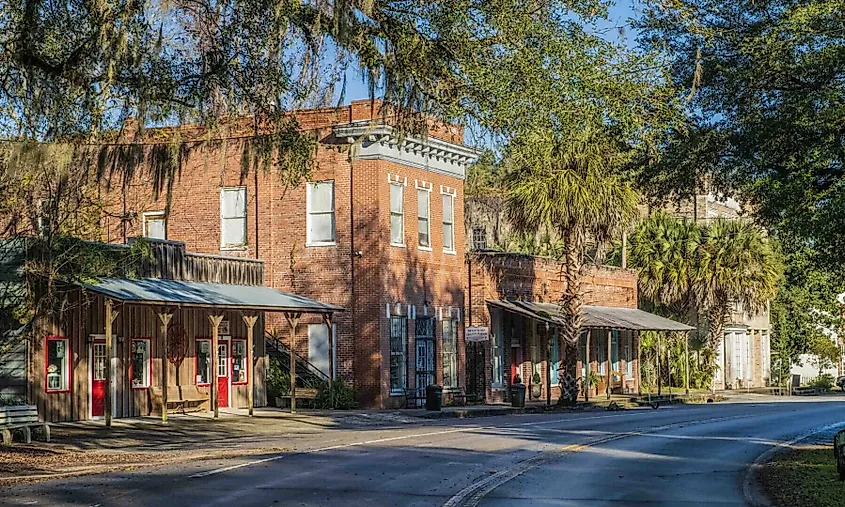 The historic district in Micanopy, Florida.