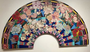 A fabric collage titled "A Mayan Garden&rdquo; featured in Art in Bloom.