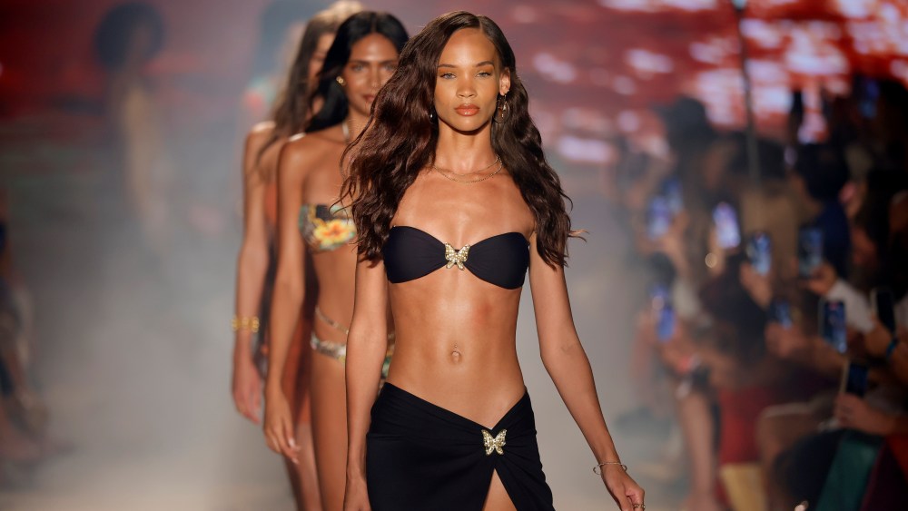 MIAMI BEACH, FLORIDA - MAY 31: Models walk the runway for Luli Fama Presents Cruise and Holiday 26 Collections during Paraiso Miami Swim Week at The Paraiso Tent on May 31, 2025 in Miami Beach, Florida. (Photo by Frazer Harrison/Getty Images for Luli Fama)